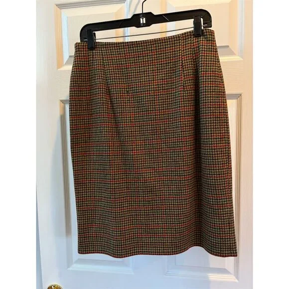 Vintage Jones New York Women's Houndstooth Wool Blazer Skirt Academia Sz12 USA